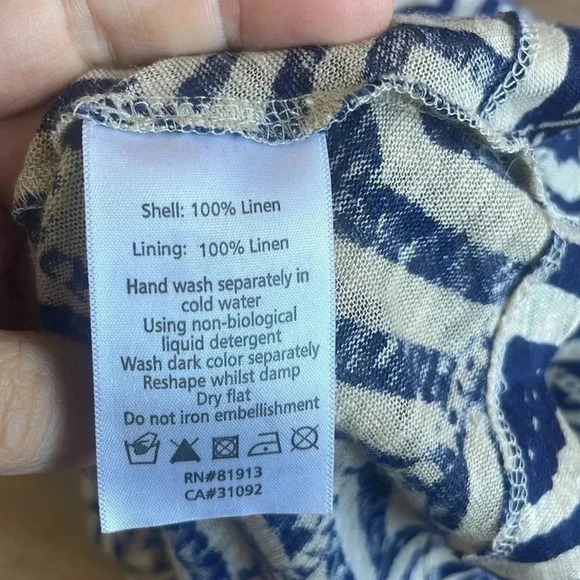 Plenty By Tracy Reese Linen 2 Pieces Set Counting Angels Faux-wrap Dress Sz M - Picture 7 of 7